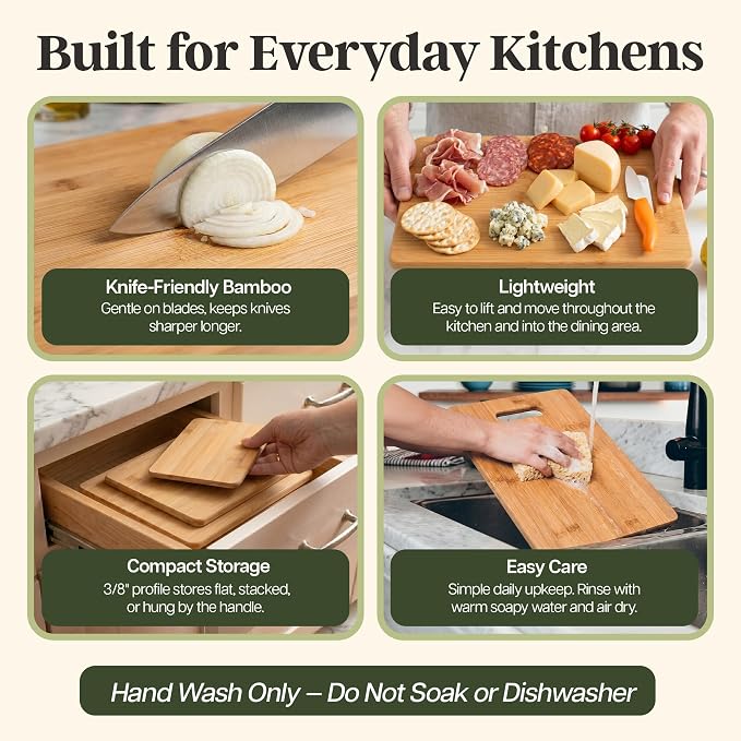 Totally Bamboo 3-Piece Cutting Board Set, Bamboo Wood Cutting Boards - Image 4