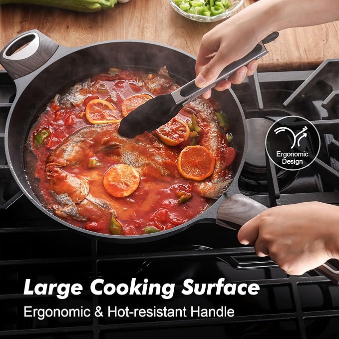 SENSARTE Nonstick Frying Pan Skillet 12.5Inch Large Non Stick Omelette Pans - Image 3