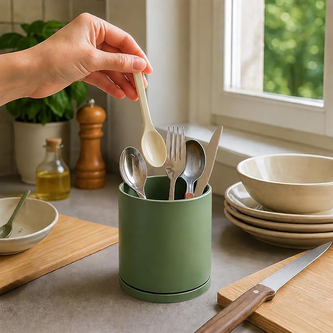 D'vine Dev 360° Rotating Utensil Holder – 5" Kitchen Utensil Crock - Image 5