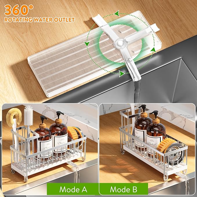 Cisily Sponge Holder for Kitchen Sink, Sink Caddy Organizer - Image 3