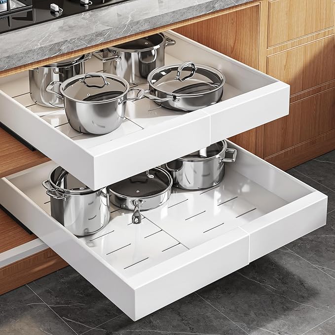 Seinloes 2Pack Expandable Pull Out Cabinet Organizer 21"Deep by Seinloes