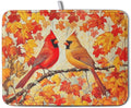Fall Dish Drying Mats for Kitchen Counter Maple Leaf Cardinal Birds Dish by Kwlegh
