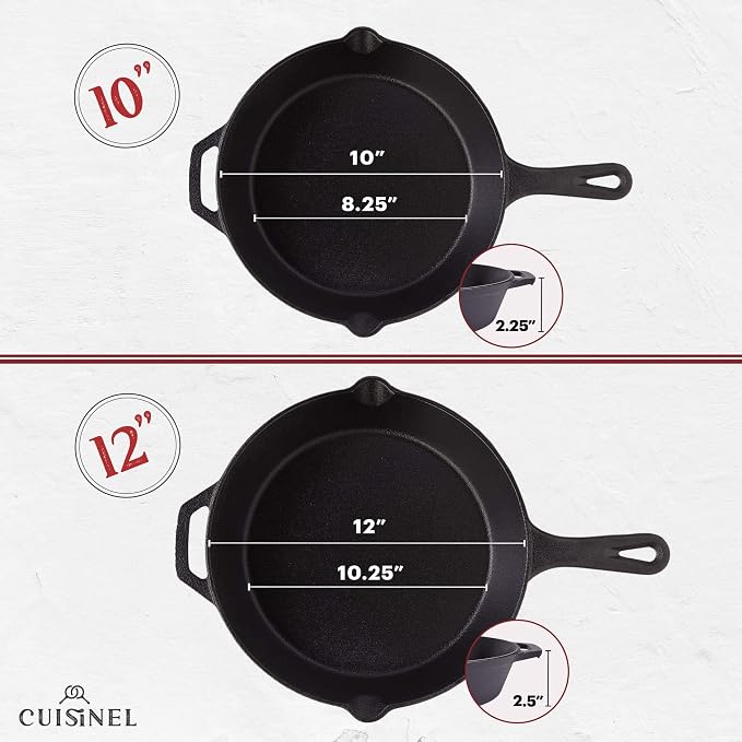 Cuisinel Cast Iron Skillets Set - Image 5