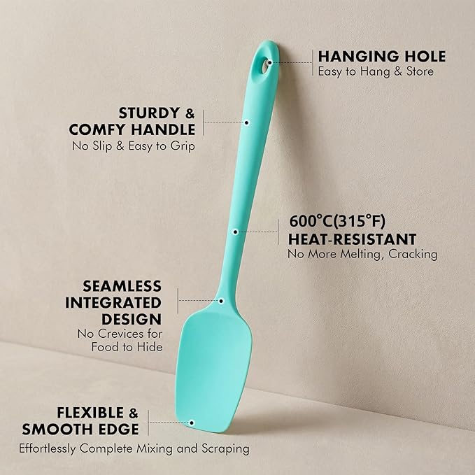 Silicone Spoon Spatula Set: 600ºF Heat Proof Food Grade Baking Essentials - Image 4