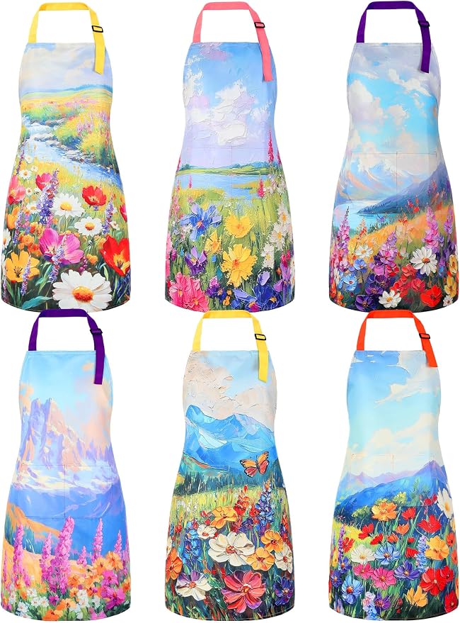 Bencailor 6 Pcs Spring Kitchen Aprons by Bencailor