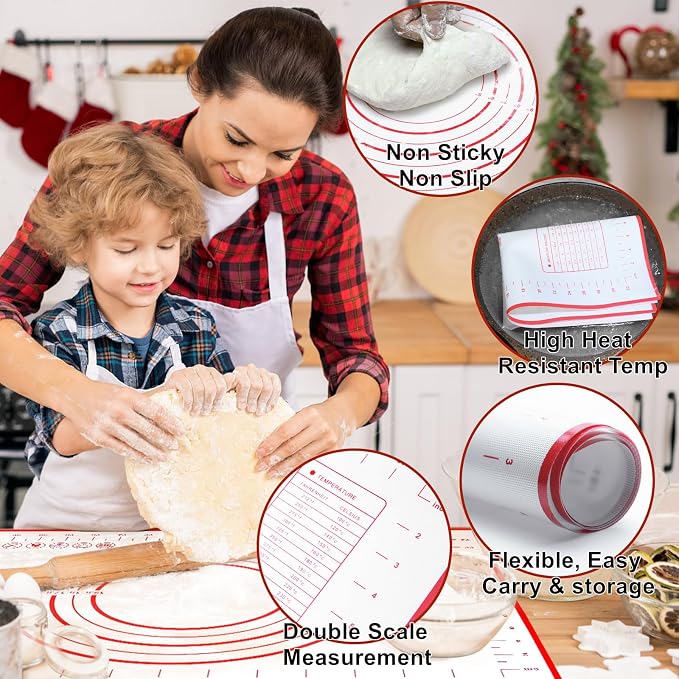 Large 24" x 16" Silicone Baking Mat | Non-Slip Pastry & Dough Mat - Image 2