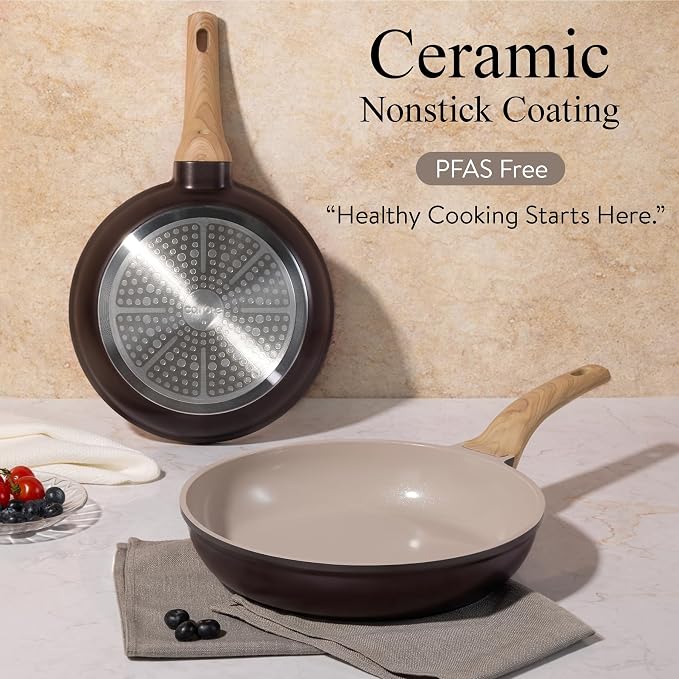 CAROTE 21 PCS Ceramic Cookware Set, Pots and Pans Set Non Stick, Pot and Pan Set - Image 3