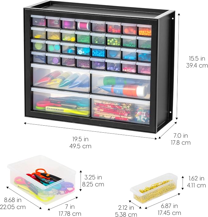 IRIS USA Small Parts Storage Cabinet, Made in USA, 36-Drawer Organizer - Image 3