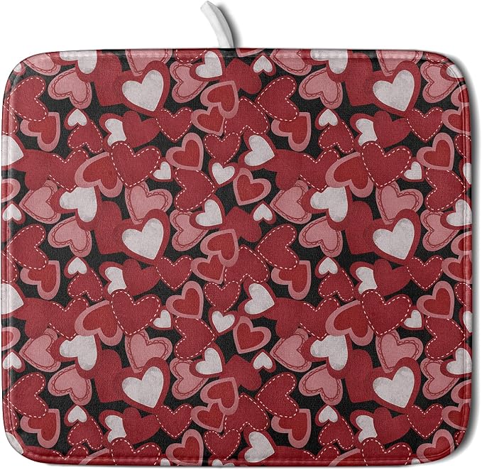 Valentines Day Dish Drying Mat for Kitchen Counter 18x16 Inch Love Drying Mat by Trongr