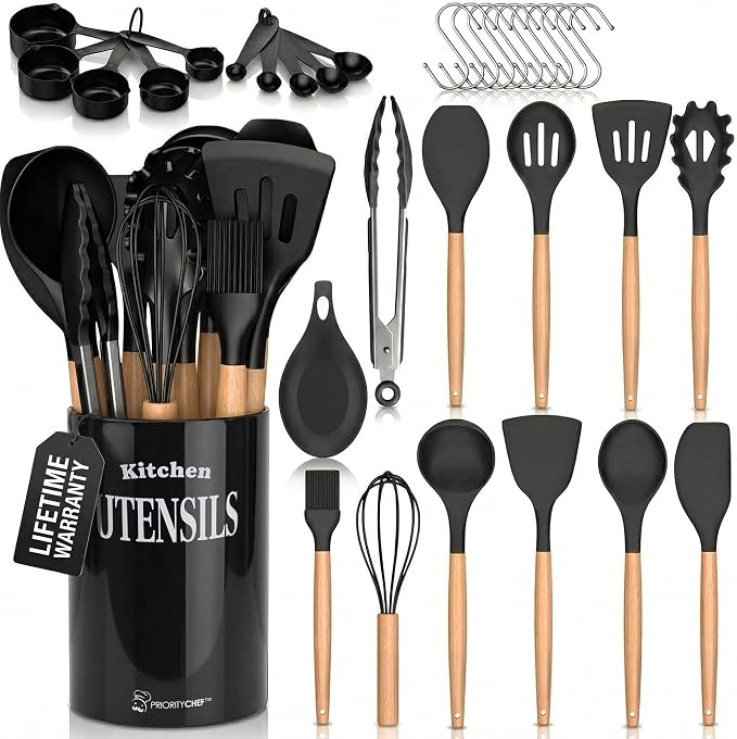 PriorityChef Silicone Cooking Utensil Set by PriorityChef