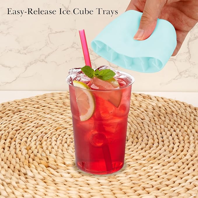 2 Pack Cylinder Silicone Ice Cube Molds, Easy-Release Ice Cube Trays - Image 3