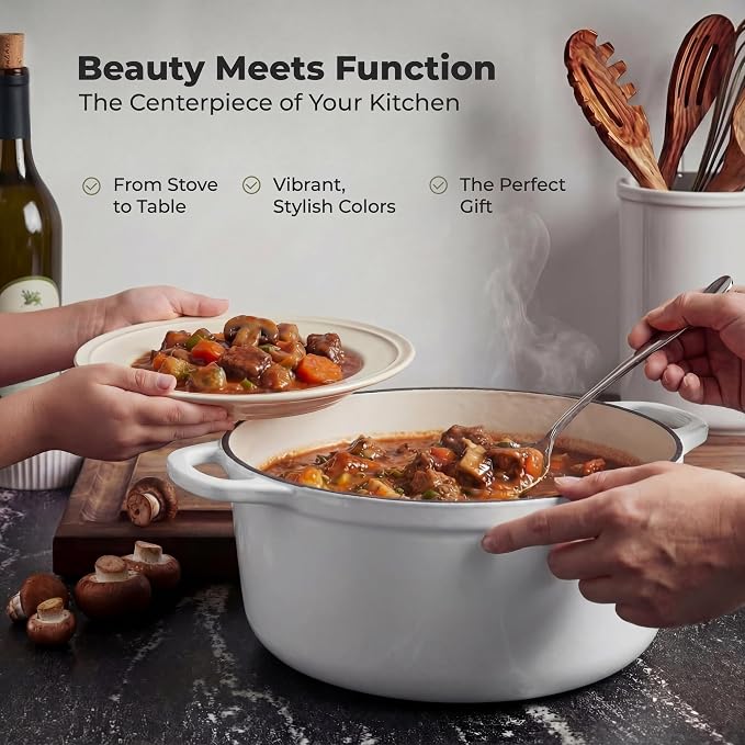 Zulay Kitchen 7.7 Quart Enameled Cast Iron Dutch Oven Pot - Image 7