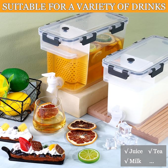 Breroa 3 Pieces 3.5 Liter Clear Beverage Dispenser - Image 6
