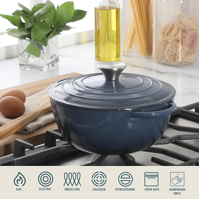 Gibson Home Addlestone 2.65 Qt Enameled Cast Iron Dutch Oven Pot - Image 4