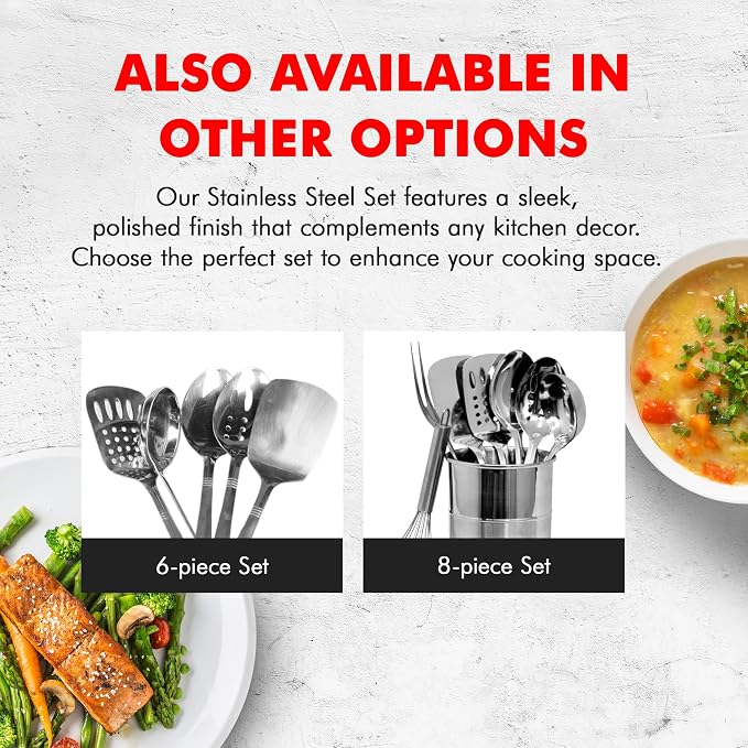 Chef Craft Select Kitchen Tool and Utensil Set, 6 Piece Set, Stainless Steel - Image 7