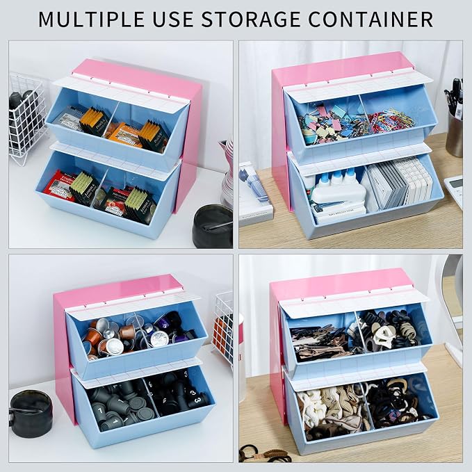 Coffee Bar Organizer with Lid, Vintage Coffee Station Storage Holder - Image 5