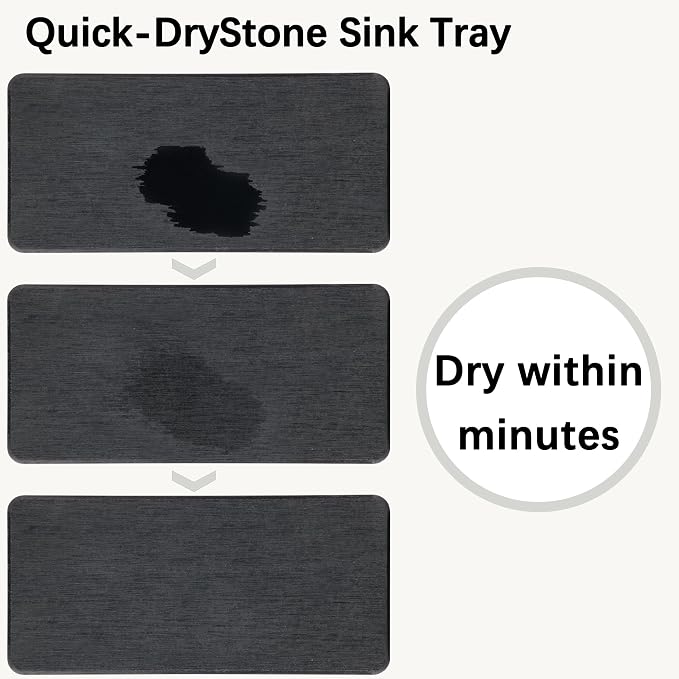 NiuYichee 2 Pcs Water Absorbing Stone Trays, Kitchen/Bathroom Sink Soap Dish - Image 6