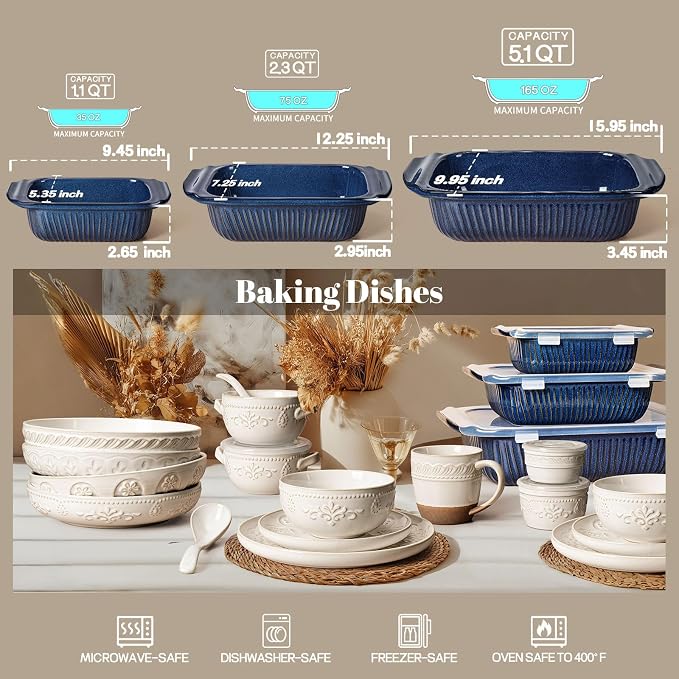 Artena Casserole Dishes For Oven, Ceramic Baking Dish, Large Lasagna Pan - Image 7