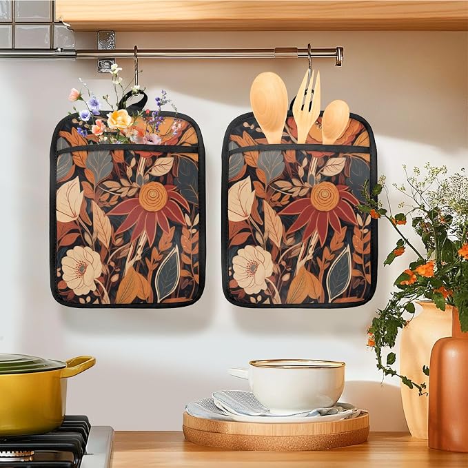 Boho Vintage Floral Pot Holders - Image 2