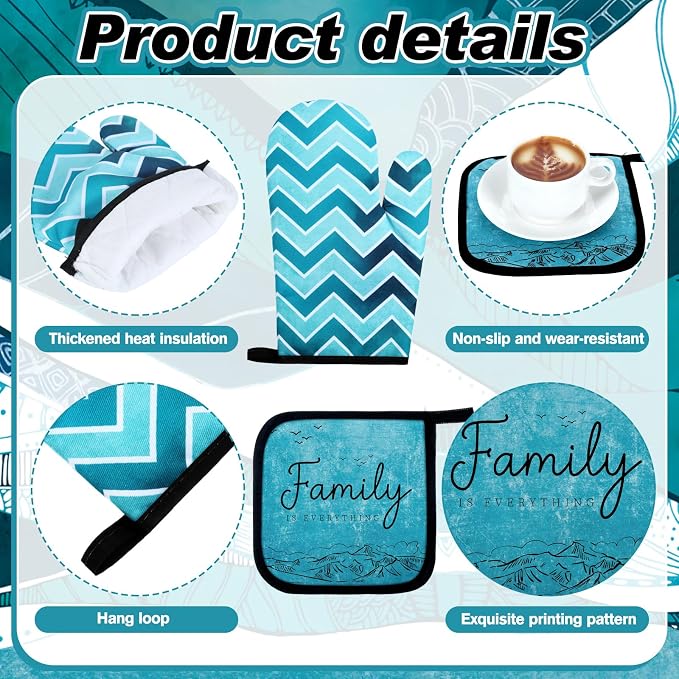 Fourluoo 10 Pcs Landscape Kitchen Dish Towels Rugs Oven Mitts and Pot Holders - Image 5