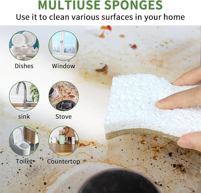 9 Pack Biodegradable Natural Kitchen Sponge - Image 6