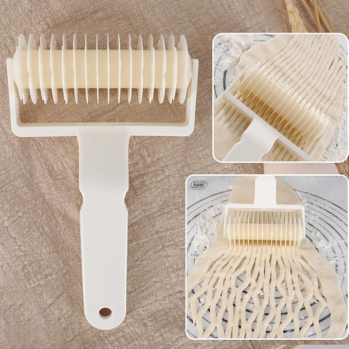 Lamoutor 2Pcs Lattice Roller Cutter Pastry Cutter Roller DIY Baking Tool - Image 6