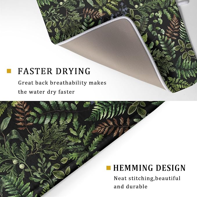 Black Sage Green Plant Dish Drying Mat - Image 3