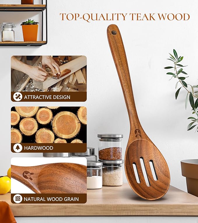 Wooden Slotted Spoons for Cooking, Good Grips Large Wooden Slotted Spoon - Image 2