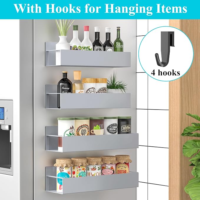 HuggieGems 4 Pack Magnetic Spice Storage Rack Organizer - Image 2