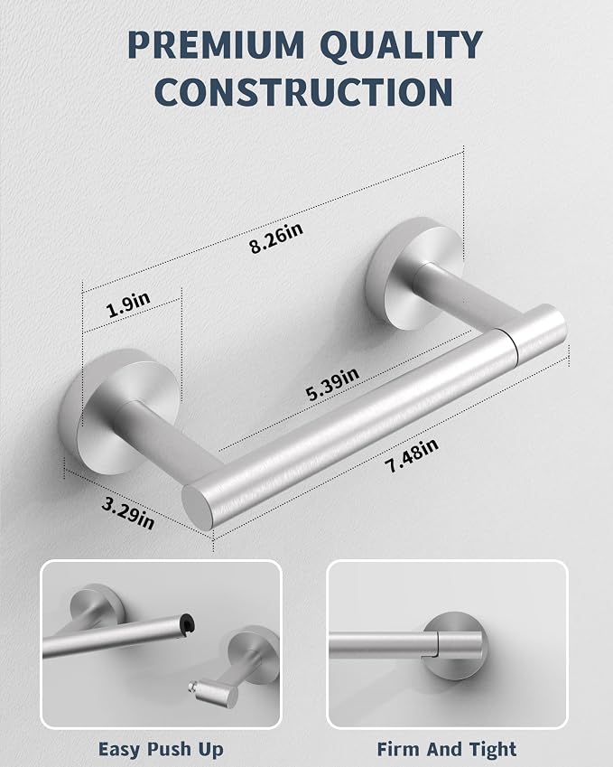RARXTR Bathroom Toilet Paper Holder Wall Mount SUS304 Stainless Steel Double - Image 5