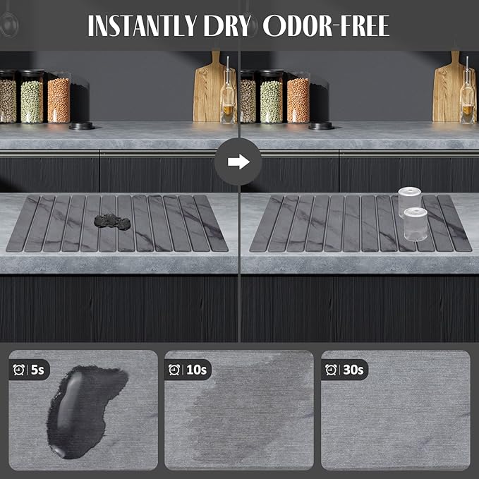 2 PCS Extra Large Stone Dish Drying Mat - Image 2