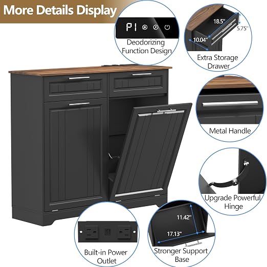 Double 10 Gallon Tilt Out Trash Can Cabinet - Image 2