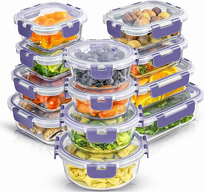 JoyJolt 24pc Borosilicate Glass Storage Containers by JoyJolt
