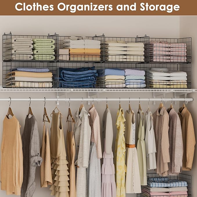 Yociyoga 3-Tier Stackable Closet Organizers and Storage Shelves, Foldable - Image 7