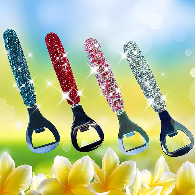 Handcrafted Blue Crystal Bling Beer Opener – Sparkle Diamond Bottle Openers - Image 6