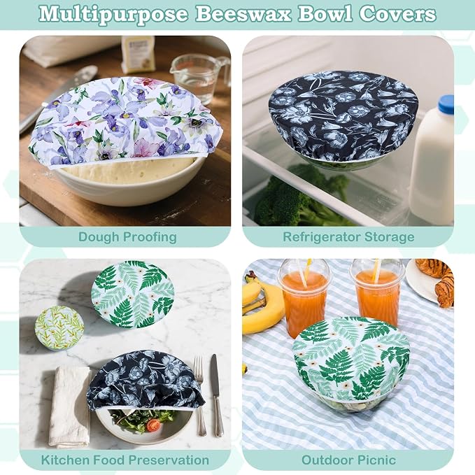 5-Size Reusable Beeswax Bowl Covers - Image 5