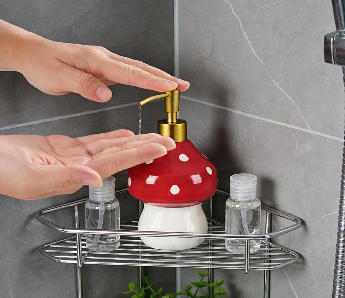 RQYIXI 17 Oz Mushroom Ceramic Soap Dispenser - Image 7