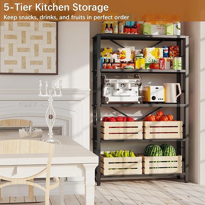 GIOTORENT 5-Wire Heavy-Duty Shelf, Standing Storage Shelves, Metal Shelving - Image 4