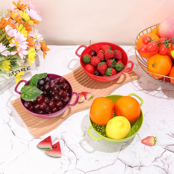 4 Pack Small Colander for Kitchen Mini Plastic Strainer Dish Safe for Veggies - Image 5