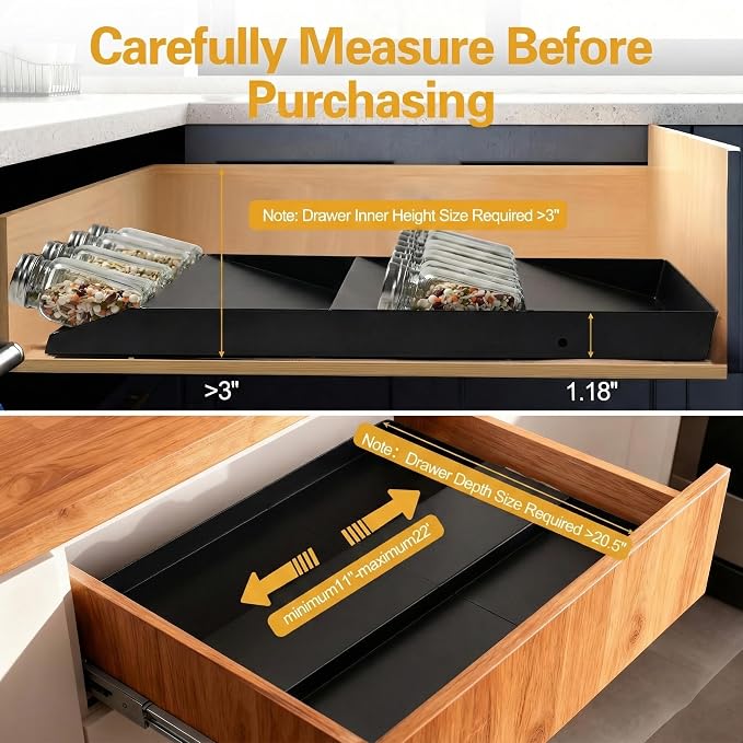 GOENDR Metal Spice Drawer Organizer, 4-Tier Spice Rack - Image 6