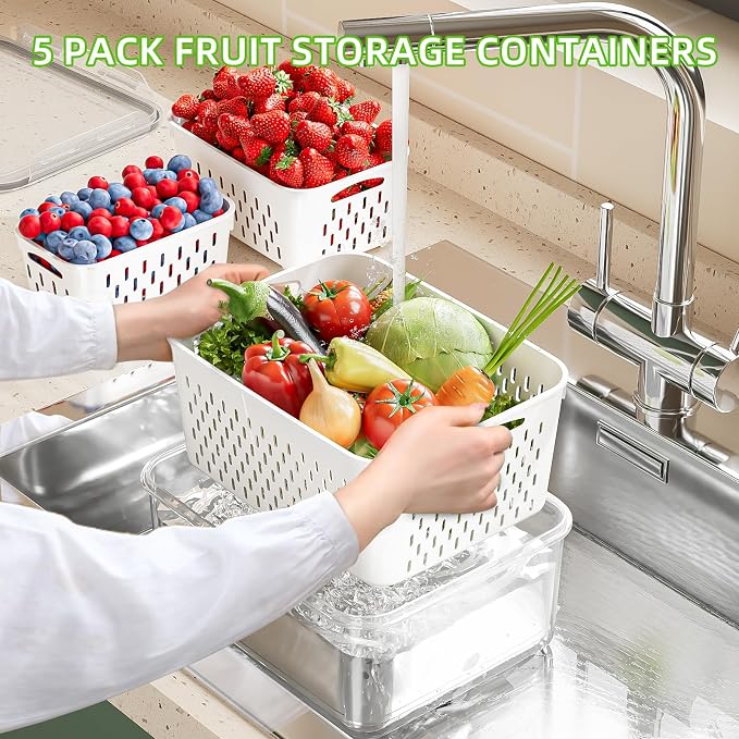 KEMETHY 5 Pack Fruit Storage Containers - Image 2