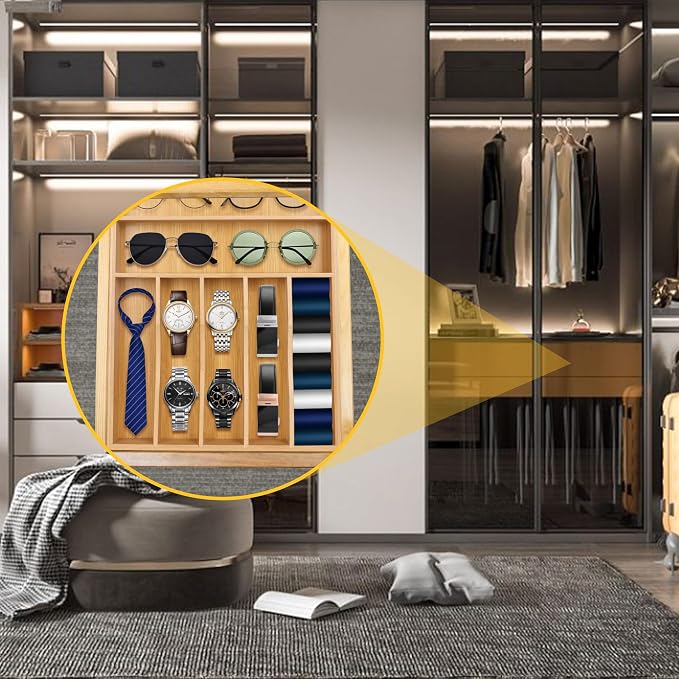 Kitchen Bamboo Silverware Organizer, Kitchen Drawer Organizer - Image 7