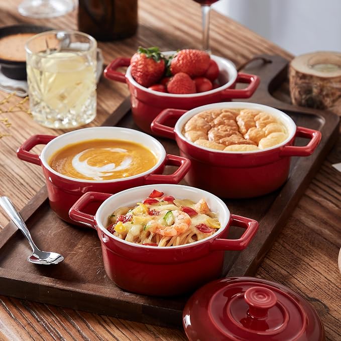 Lareina Mini Cocotte - 12oz Ceramic Casserole Dishes - Kitchen Casserole Sets - - Image 8