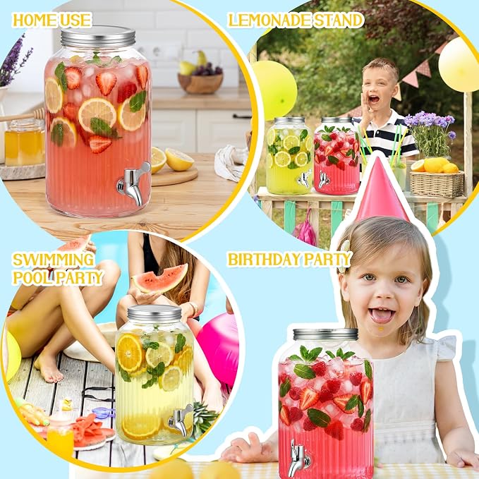 SiliFine 2 Pieces 1 Gallon Plastic Beverage Dispenser - Image 7