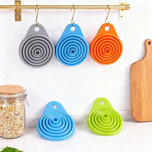 6 Pcs Funnels for Kitchen Use Filling Bottles, Silicone Funnel Small and Large - Image 4