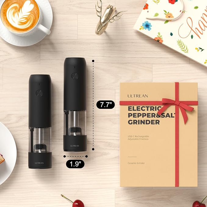 Ultrean Pepper Grinder, Rechargeable Salt and Pepper Grinder - Image 7