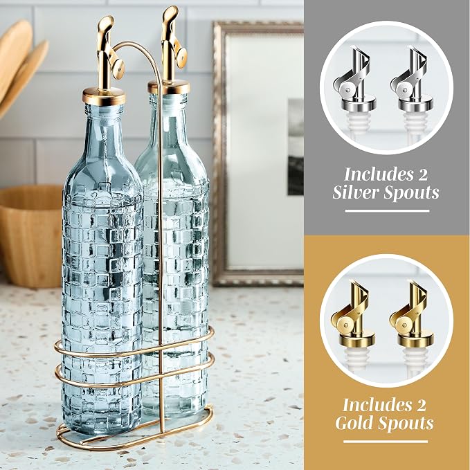 COOK WITH COLOR Glass Olive Oil Bottle Dispenser - Image 4