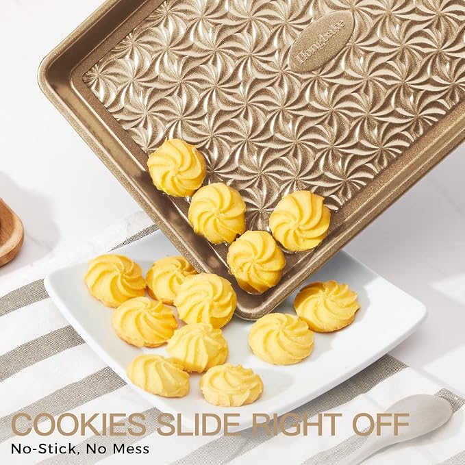 HONGBAKE Nonstick Baking Sheet Pan Set of 3, Cookie Sheets - Image 2