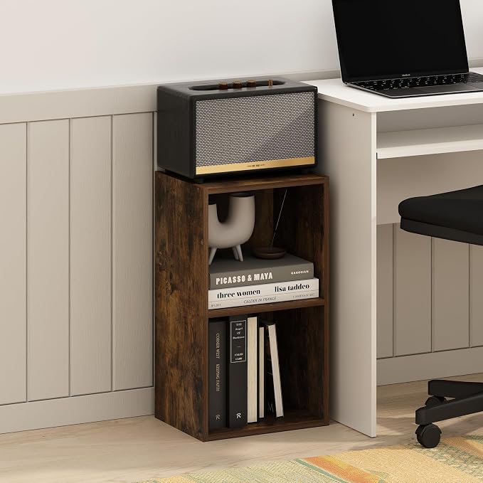 Furinno PASIR Book Shelf, 2-Tier Modern Bookshelf, Open Shelves Bookcase 9 x 12 - Image 2