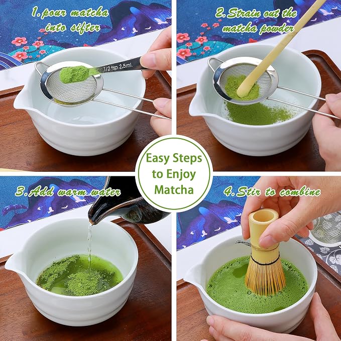 Matcha Whisk Set, Matcha Kit, Whisk Made from 100% Natural Bamboo, 11-component - Image 3